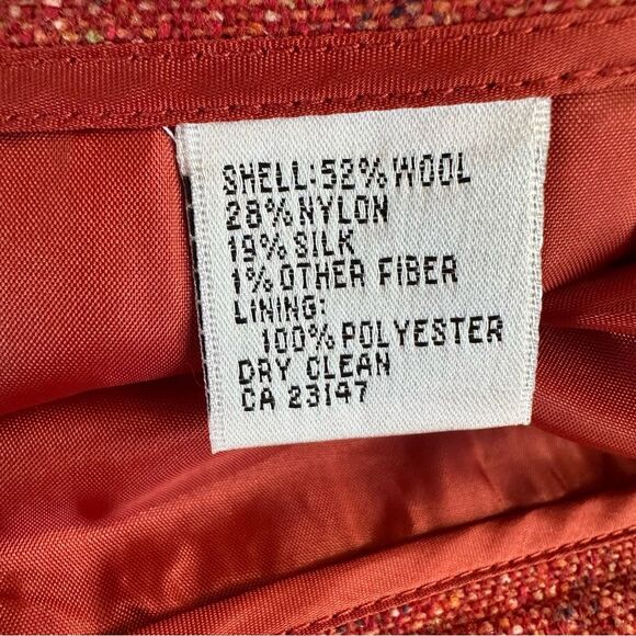 Vintage Talbots Wool Silk Tweed Skirt Salmon Red Women’s 6 Petite Italian - Picture 5 of 6